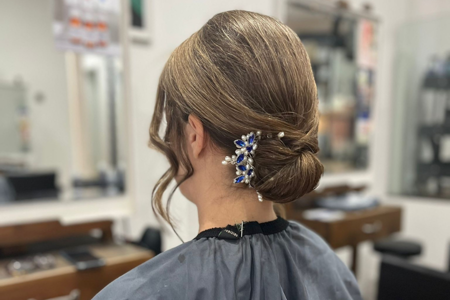 Hair Up styling at Time Hair & Beauty, Caterham, for elegant updos and special occasion looks, crafted by our professional stylists.